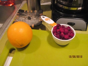 A half cup of cranberries and an orange. Whatever shall I do with these?